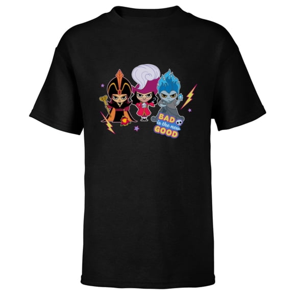 Disney Villains Chibi Bad is the New Good - Short Sleeve T-Shirt for Kids - Customized-Black