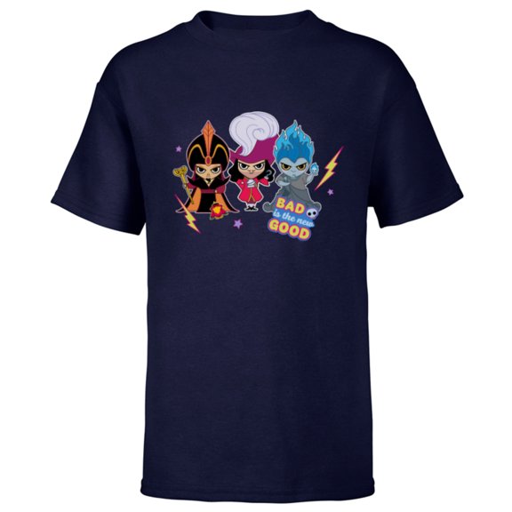 Disney Villains Chibi Bad is the New Good - Short Sleeve T-Shirt for Kids - Customized-Navy