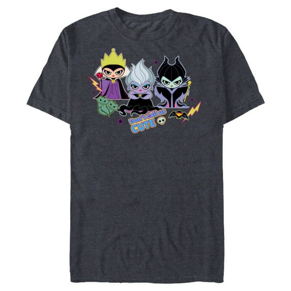 Disney Villains Chibi Don’t Call Us Cute - Short Sleeve Blended T-Shirt for Adults - Customized-Navy Heather