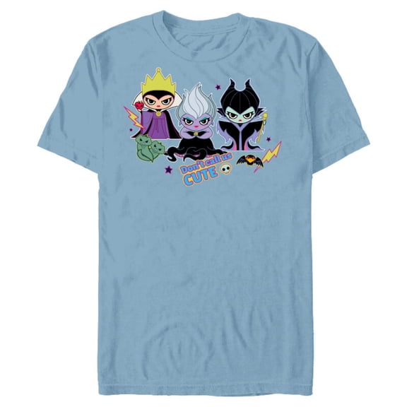 Disney Villains Chibi Don’t Call Us Cute - Short Sleeve Blended T-Shirt for Adults - Customized-Ocean Blue
