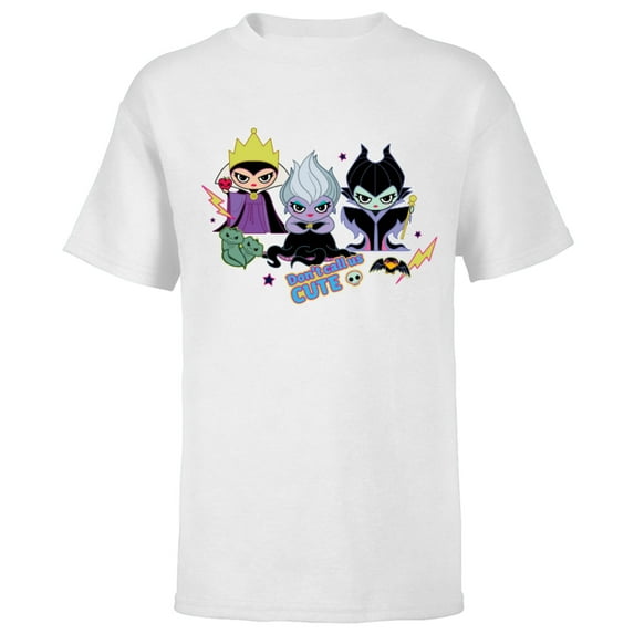 Disney Villains Chibi Don’t Call Us Cute - Short Sleeve T-Shirt for Kids - Customized-White