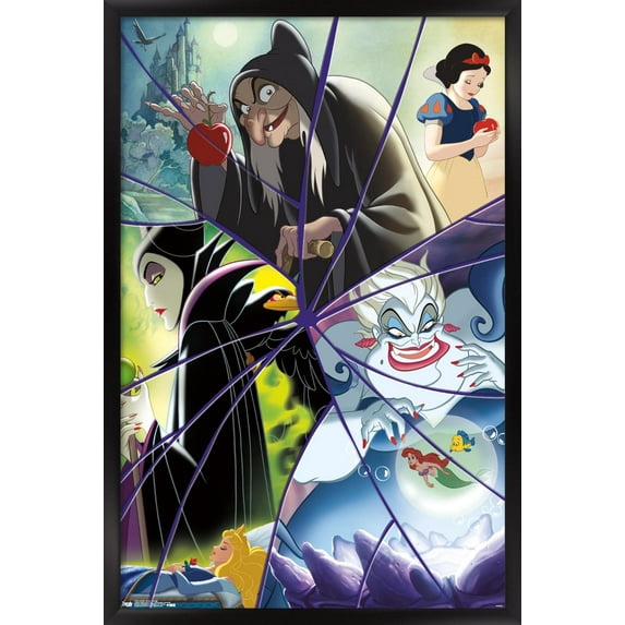 Disney Villains - Collage Wall Poster, 22.375" x 34", Framed