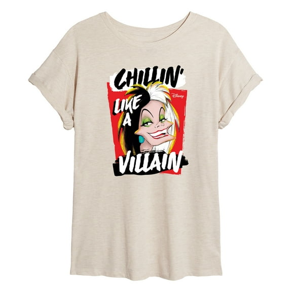 Disney Villains - Cruella Chillin Like A Villain - Juniors Ideal Flowy Muscle T-Shirt