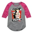 thumbnail image 1 of Disney Villains - Cruella Chillin Like A Villain - Toddler & Youth Girls Raglan Graphic T-Shirt, 1 of 5