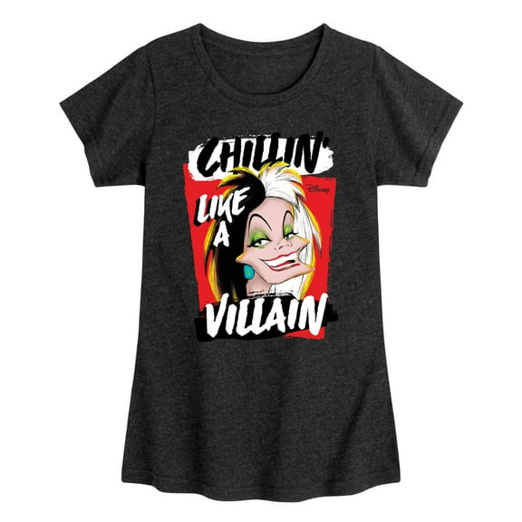 Disney Villains - Cruella Chillin Like A Villain - Toddler & Youth Girls Short Sleeve Graphic T-Shirt