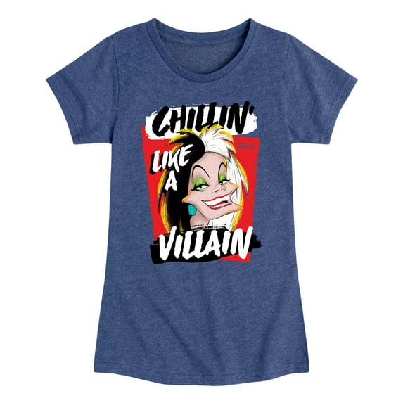 Disney Villains - Cruella Chillin Like A Villain - Toddler & Youth Girls Short Sleeve Graphic T-Shirt