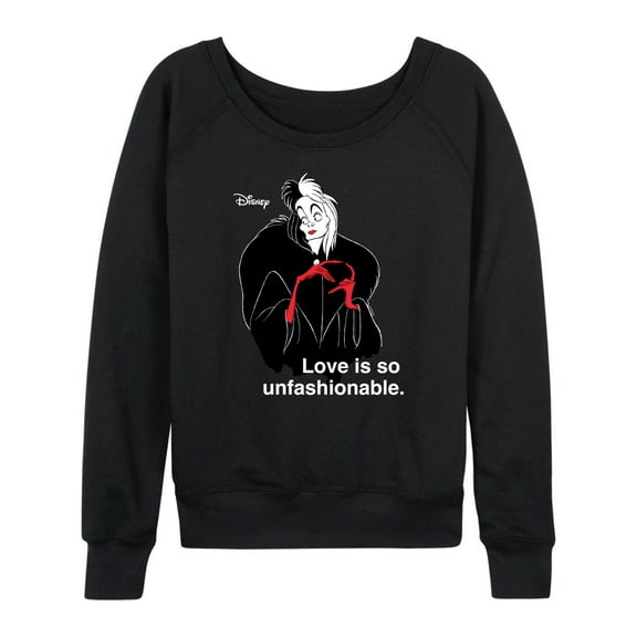 Disney Villains - Cruella De Vil Love Unfasionable  - Women's Lightweight French Terry Long Sleeve Shirt