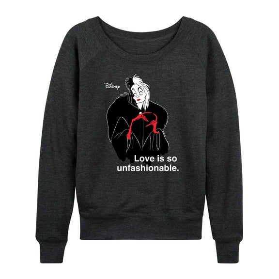 Disney Villains - Cruella De Vil Love Unfasionable  - Women's Lightweight French Terry Long Sleeve Shirt