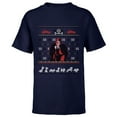 thumbnail image 1 of Disney Villains Cruella De Vil Ugly Christmas Sweater - Short Sleeve T-Shirt for Kids - Customized-Navy, 1 of 5
