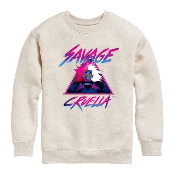 Disney Villains - Cruella Savage Graphic Long Sleeve Fleece Sweatshirt