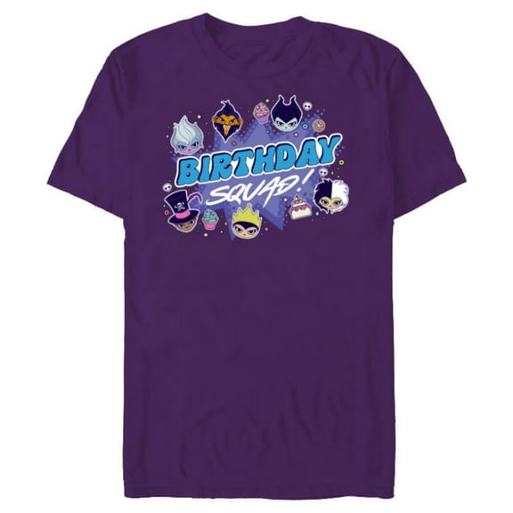 Disney Villains Cute Evil Family Friends Crew Birthday Squad - Short Sleeve Blended T-Shirt for Adults - Customized-Purple