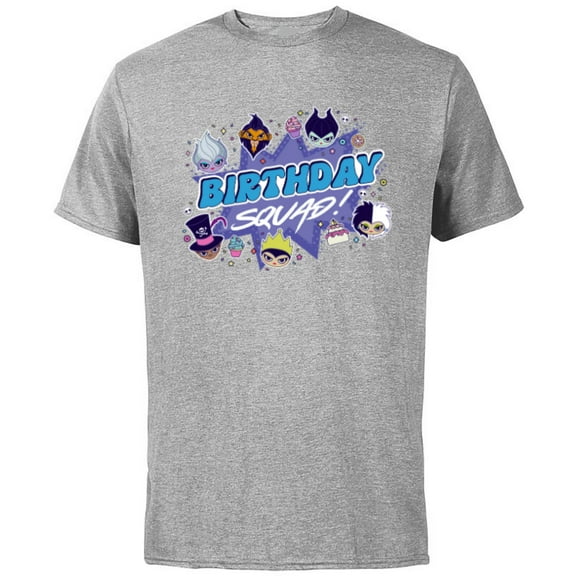 Disney Villains Cute Evil Family Friends Crew Birthday Squad - Short Sleeve Cotton T-Shirt for Adults - Customized-Athletic Heather