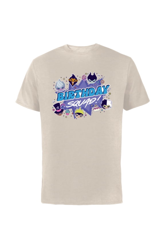 Villains Cute Evil Family Friends Crew Birthday Squad - Short Sleeve Cotton T-Shirt for Adults - Customized-Natural