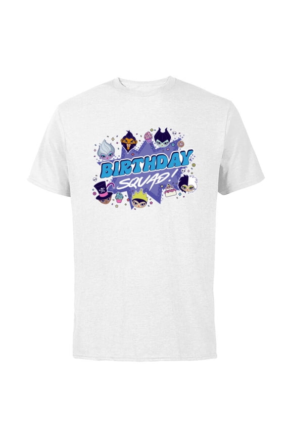 Villains Cute Evil Family Friends Crew Birthday Squad - Short Sleeve Cotton T-Shirt for Adults - Customized-White