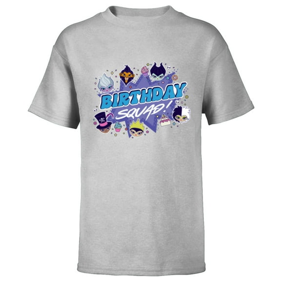 Disney Villains Cute Evil Family Friends Crew Birthday Squad - Short Sleeve T-Shirt for Kids - Customized-Athletic Heather