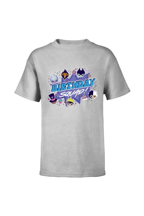 Villains Cute Evil Family Friends Crew Birthday Squad - Short Sleeve T-Shirt for Kids - Customized-Athletic Heather