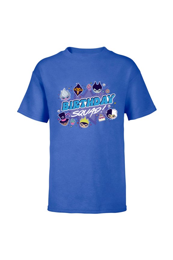 Villains Cute Evil Family Friends Crew Birthday Squad - Short Sleeve T-Shirt for Kids - Customized-Royal