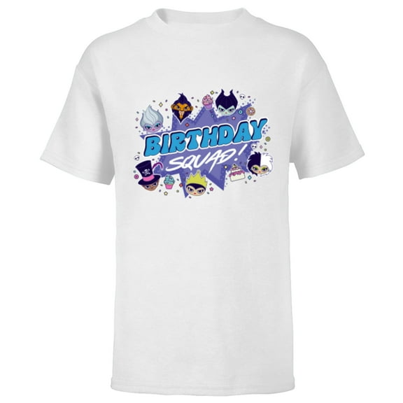 Disney Villains Cute Evil Family Friends Crew Birthday Squad - Short Sleeve T-Shirt for Kids - Customized-White