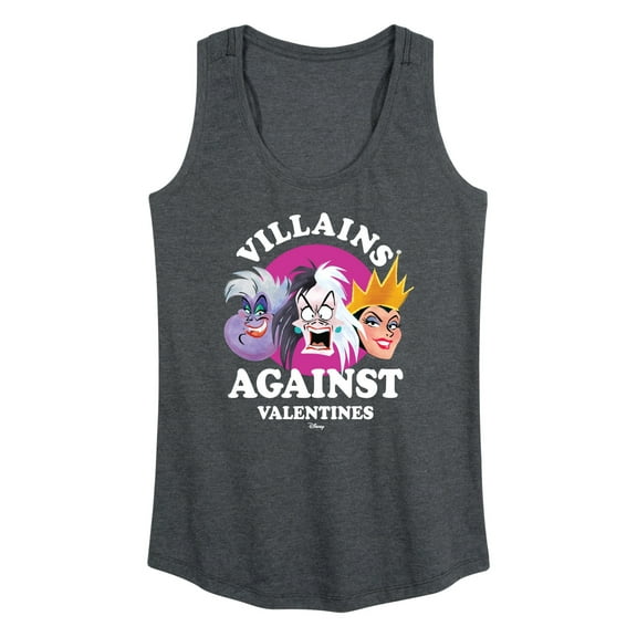 Disney Villains - De Vil, Ursula, Queen Grimhilde - Villains Against Valentines - Women's Racerback Tank Top