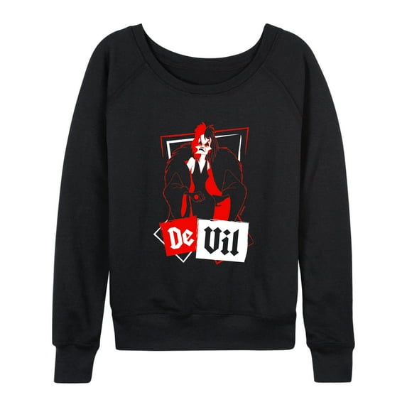 Disney Villains - De Vil - Women's Lightweight French Terry Long Sleeve Shirt