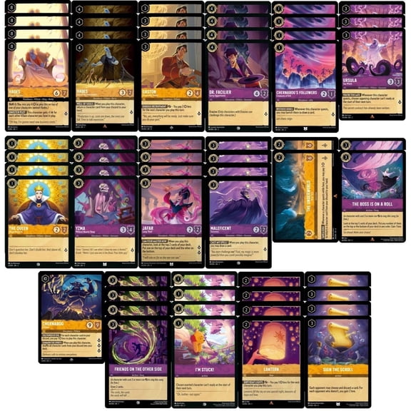Disney Villains Deck - Disney Lorcana - Custom Built - Powerful - 60 Card!!!