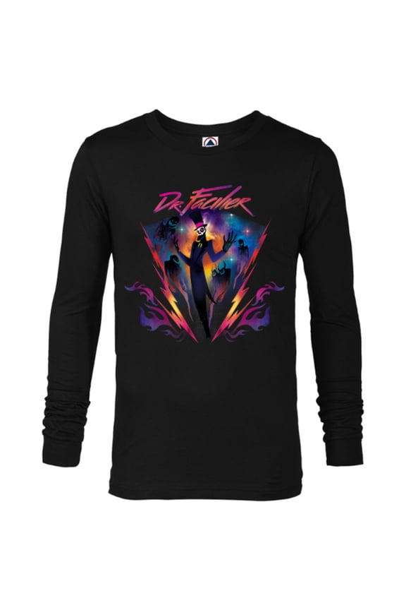 Villains Dr. Facilier 90s Rock Band Neon T-Shirt - Long Sleeve T-Shirt for Men - Customized-Black