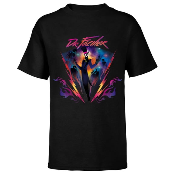 Disney Villains Dr. Facilier 90s Rock Band Neon T-Shirt - Short Sleeve T-Shirt for Kids - Customized-Black