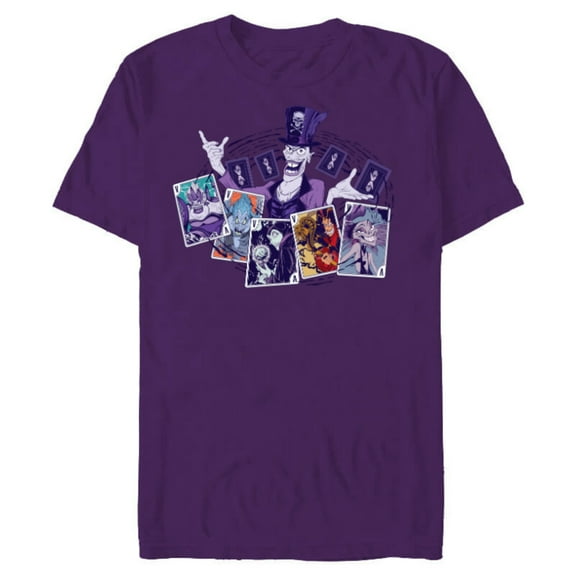 Disney Villains Dr. Facilier Playing Cards - Short Sleeve Blended T-Shirt for Adults - Customized-Purple