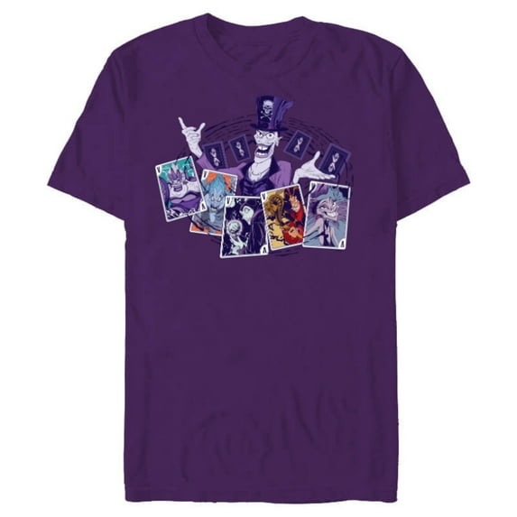 Disney Villains Dr. Facilier Playing Cards - Short Sleeve Blended T-Shirt for Adults - Customized-Purple