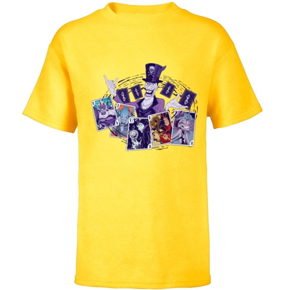 Disney Villains Dr. Facilier Playing Cards - Short Sleeve T-Shirt for Kids - Customized-Yellow