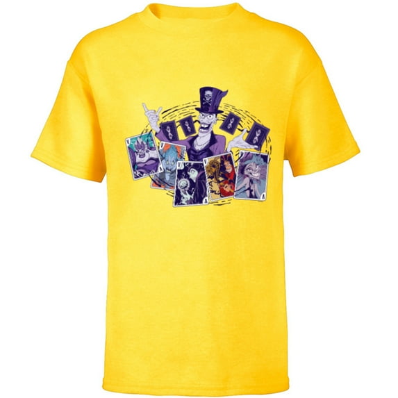 Disney Villains Dr. Facilier Playing Cards - Short Sleeve T-Shirt for Kids - Customized-Yellow