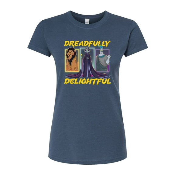 Disney Villains - Dreadlfully Delightful Scar Maleficent Hades - Juniors Fitted Graphic T-Shirt
