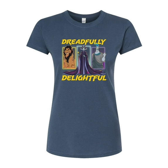 Disney Villains - Dreadlfully Delightful Scar Maleficent Hades - Juniors Fitted Graphic T-Shirt