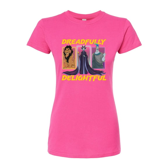 Disney Villains - Dreadlfully Delightful Scar Maleficent Hades - Juniors Fitted Graphic T-Shirt