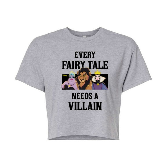 Disney Villains - Every Fairy Tale Needs A Viillain - Juniors Cropped Cotton Blend T-Shirt