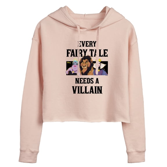 Disney Villains - Every Fairy Tale Needs A Viillain - Juniors Cropped Pullover Hoodie