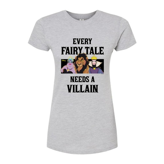 Disney Villains - Every Fairy Tale Needs A Viillain - Juniors Fitted Graphic T-Shirt
