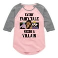 thumbnail image 1 of Disney Villains - Every Fairy Tale Needs A Viillain - Toddler & Youth Girls Raglan Graphic T-Shirt, 1 of 4