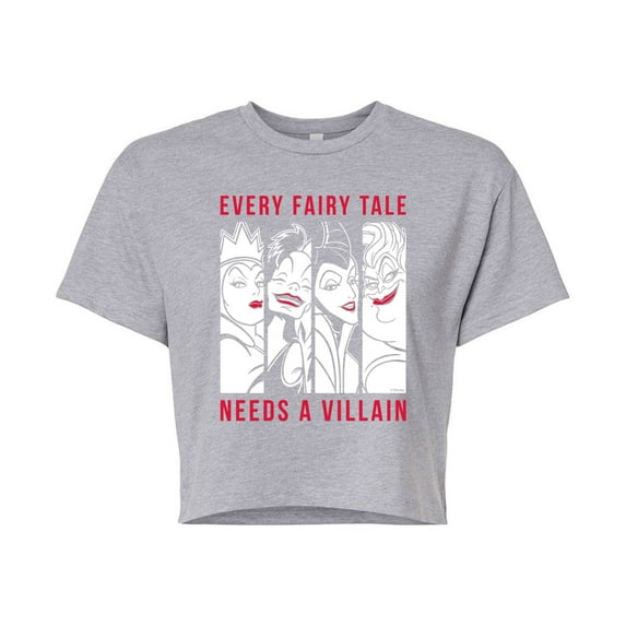 Disney Villains - Every Fairy Tale Needs A Villian - Juniors Cropped Cotton Blend T-Shirt