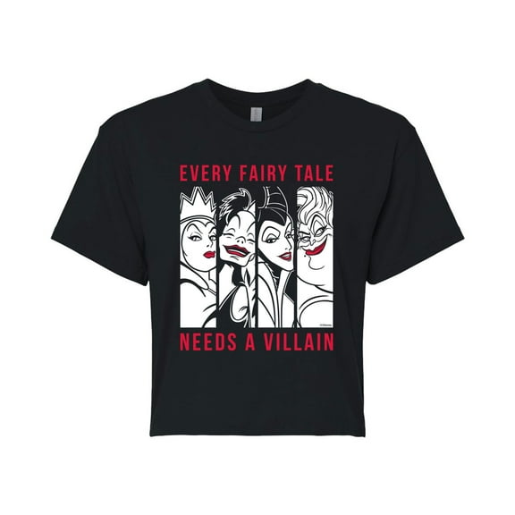 Disney Villains - Every Fairy Tale Needs A Villian - Juniors Cropped Cotton Blend T-Shirt