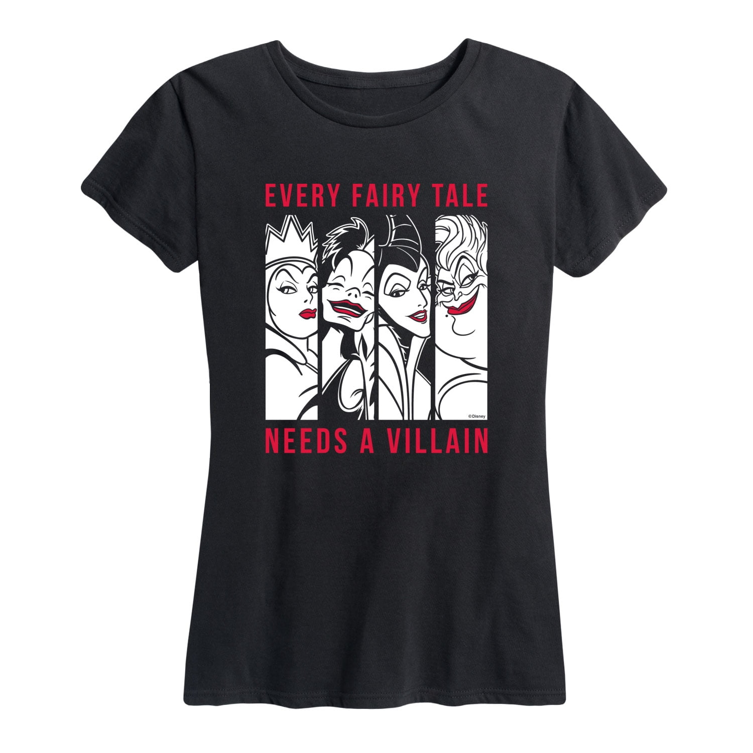 - Women\'s T-Shirt Tale Graphic Disney Sleeve Every Short Villains - Needs Villian A Fairy