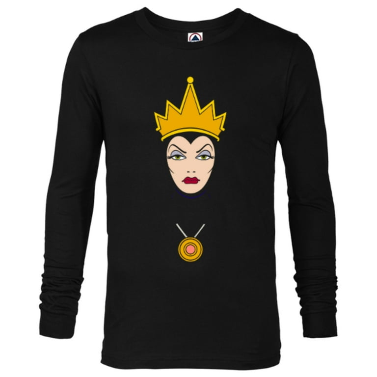 Disney Villains Evil Queen Big Face T Shirt Long Sleeve T Shirt for Men Customized Black