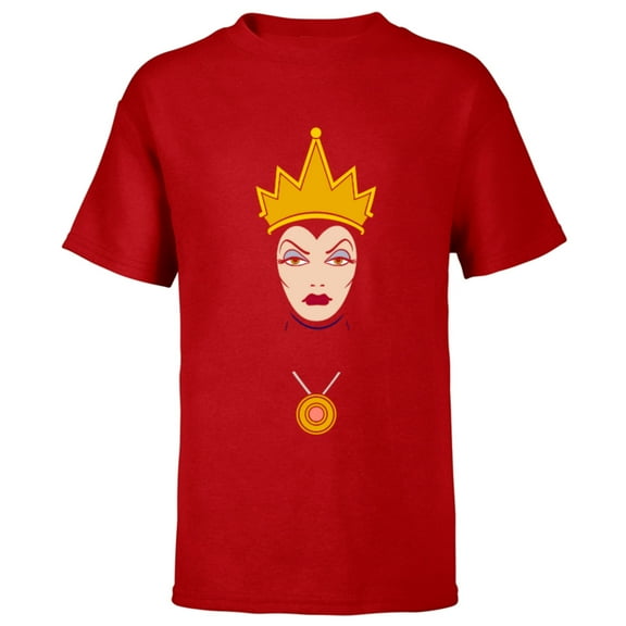 Disney Villains Evil Queen Big Face T-Shirt - Short Sleeve T-Shirt for Kids - Customized-Red