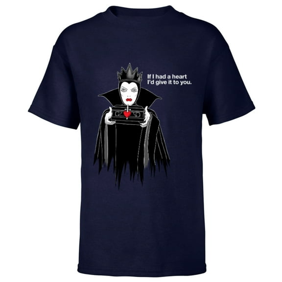 Disney Villains Evil Queen If I Had A Heart - Short Sleeve T-Shirt for Kids - Customized-Navy