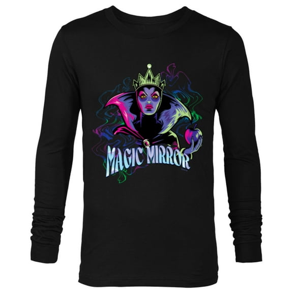 Disney Villains Evil Queen Magic Mirror Illustrated - Long Sleeve T-Shirt for Men - Customized-Black