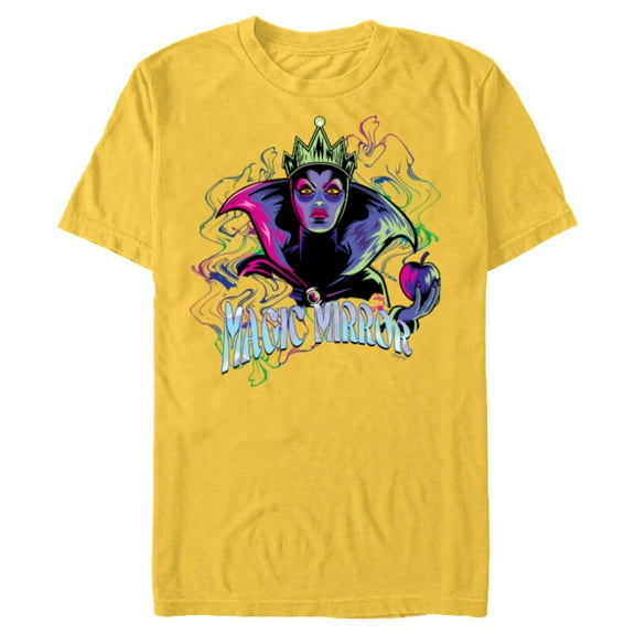 Disney Villains Evil Queen Magic Mirror Illustrated - Short Sleeve Blended T-Shirt for Adults - Customized-Yellow