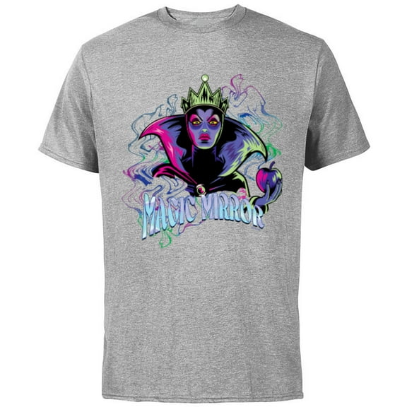 Disney Villains Evil Queen Magic Mirror Illustrated - Short Sleeve Cotton T-Shirt for Adults - Customized-Athletic Heather