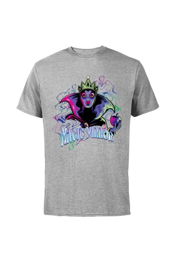 Villains Evil Queen Magic Mirror Illustrated - Short Sleeve Cotton T-Shirt for Adults - Customized-Athletic Heather