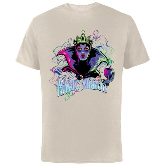 Disney Villains Evil Queen Magic Mirror Illustrated - Short Sleeve Cotton T-Shirt for Adults - Customized-Natural