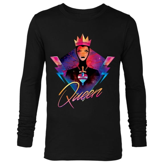 Disney Villains Evil Queen Neon 90s Rock Band T-Shirt - Long Sleeve T-Shirt for Men - Customized-Black